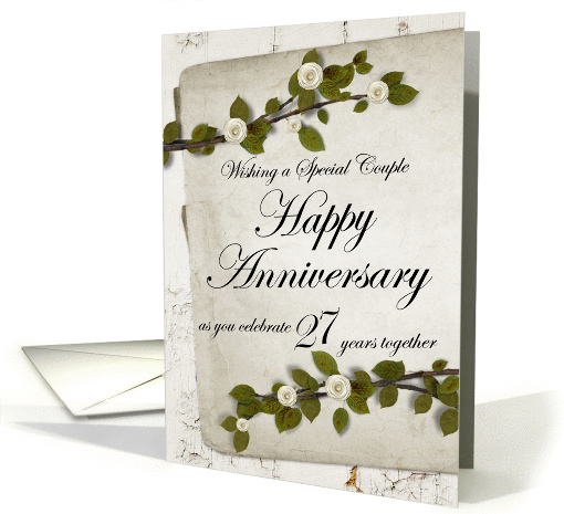 Wishing a Special Couple Happy Anniversary 27 Years together card