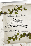 Wishing a Special Couple Happy Anniversary 61 Years together card
