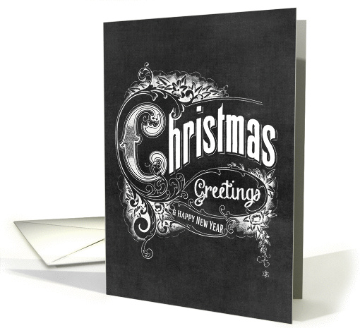 Chalkboard Christmas Greetings & Happy New Year card (1092908)