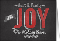 Wishing you Much Joy this Holiday Season Aunt & Family card