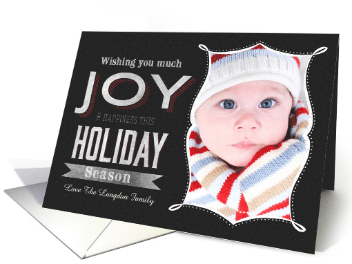 Wishing you Much Joy & Happiness this Holiday Season Chalkboard card