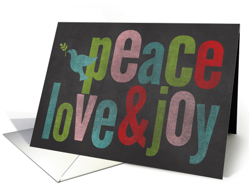 Chalkboard Colorful Peace love and Joy card (1185688)