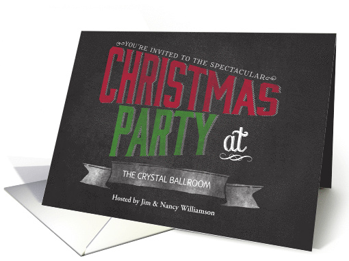 Chalkboard Christmas Party Invitation card (1185796)