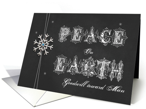 Chalkboard Snowflake Peace on Earth card (1186022)
