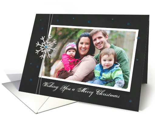 Chalkboard Snowflake Wishing You a Merry Christmas Photo card