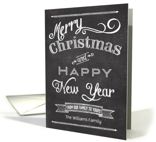 Chalkboard Merry Christmas Happy New Year card (1186608)