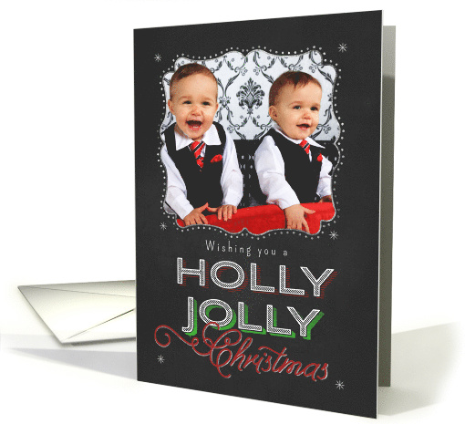 Chalkboard Wishing you a Holly Jolly Christmas Photo card (1186800)