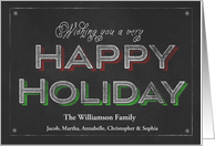 Chalkboard Wishing You a Very Happy Holiday card