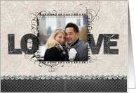 Love White Lace Photo Card