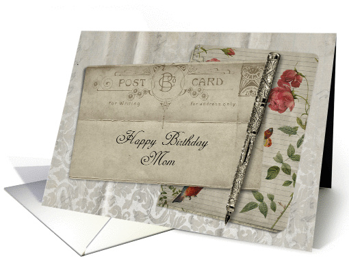 Vintage Postcard Happy Birthday Mom card (947832)