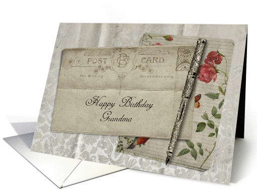 Vintage Postcard Happy Birthday Grandma card (947834)