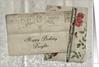 Vintage Postcard Happy Birthday Daughter card