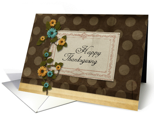 Vintage Chic Happy Thanksgiving card (947842)