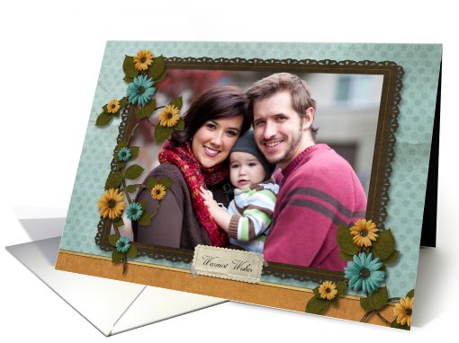 Vintage Chic Warmest Wishes Thanksgiving Photo card (947843)