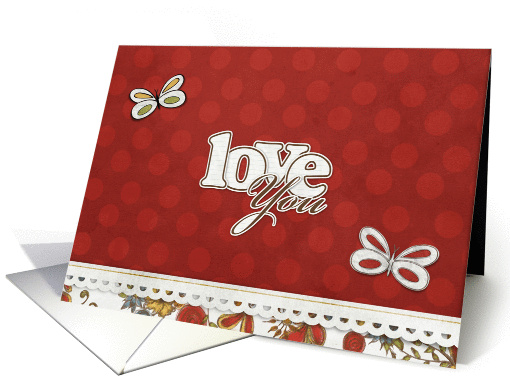 Red Polka Dots Love You card (948003)