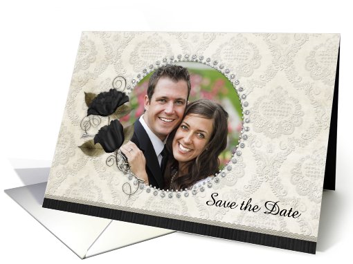 Save the Date Diamond Floral card (948344)
