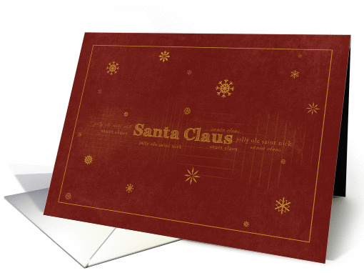 Santa Claus Gold Snow Flake Red card (948913)