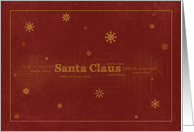 Santa Claus Gold Snow Flake Red card