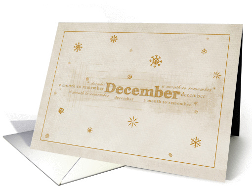 December Gold Snowflakes Cream card (948919)