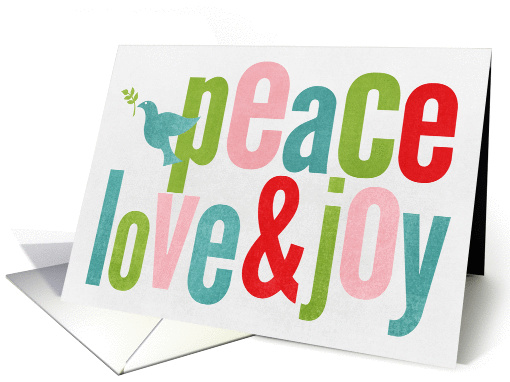 Peace Love & Joy Blue Dove card (949151)