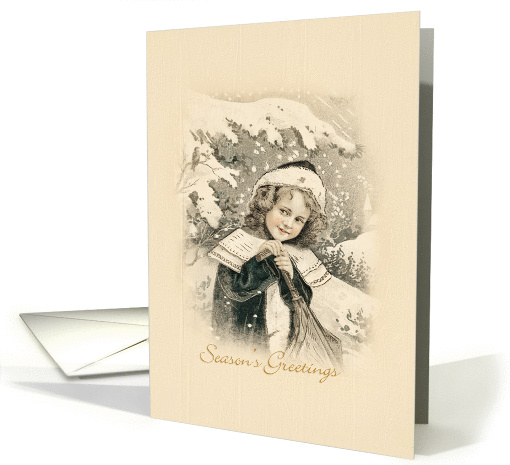 Vintage Girl Season's Greetings card (950474)