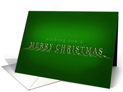 Merry Christmas Reflective Text Dark Green card (950760)