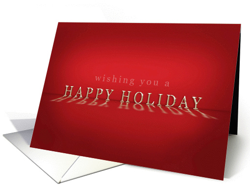 Business Happy Holiday Card Reflective Text Red card (950786)