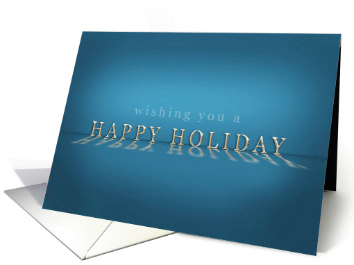 Business Happy Holiday Card Reflective Text Blue card (950794)
