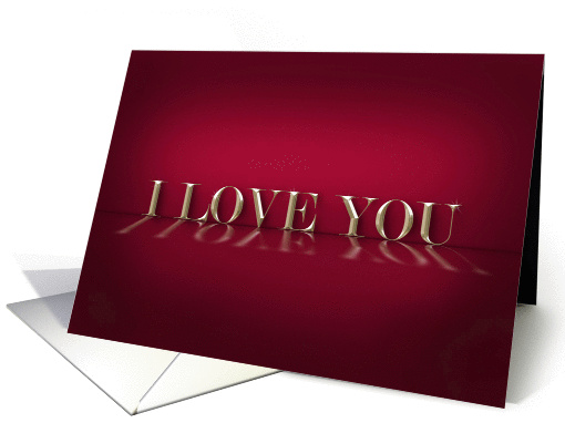 I Love You Reflective Text Red card (950802)