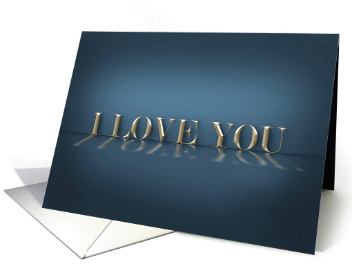 I Love You Reflective Text Red Blue card (950806)