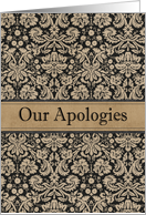 Business Our Apologies card