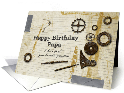 Have Birthday Papa I Love you your favorite grandson card (955695)