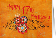 Trendy Orange 17th Birthday Card