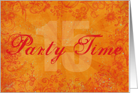 Trendy Orange 15th Birthday Invitation card