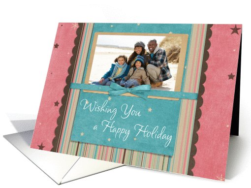 Wishing you a Happy Holiday Pink Photo card (956561)