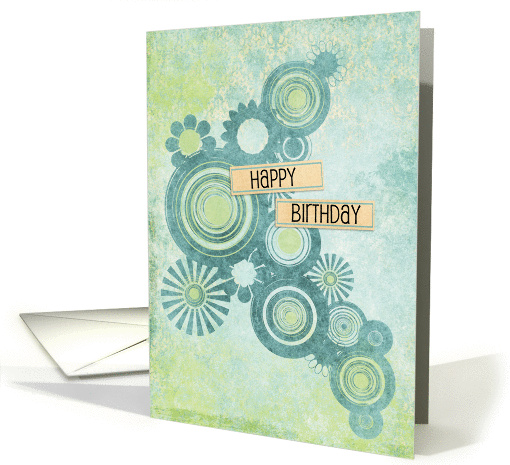 Happy Birthday Circles and Flowers card (956715)