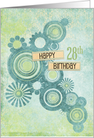 Happy 28th Birthday Circles and Flowers card