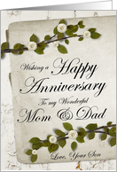 Happy Anniversary to my Wonderful Mom & Dad Love your Son card