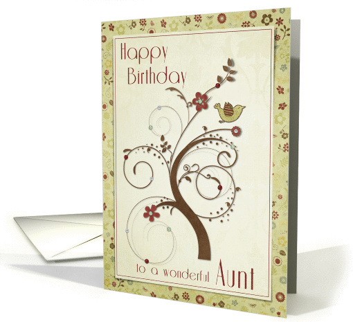 Happy Birthday to a wonderful Aunt Swirl Tree card (958497)