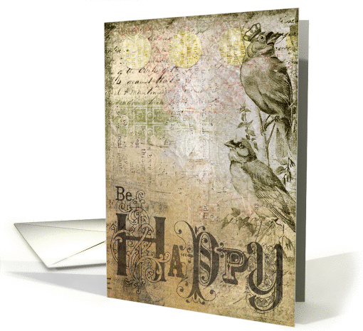 Be Happy, Collage of Birds card (959301)