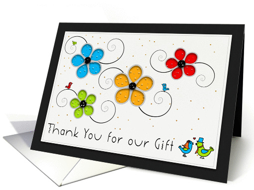 Thank you, Wedding Gift ,Bright Floral card (959825)