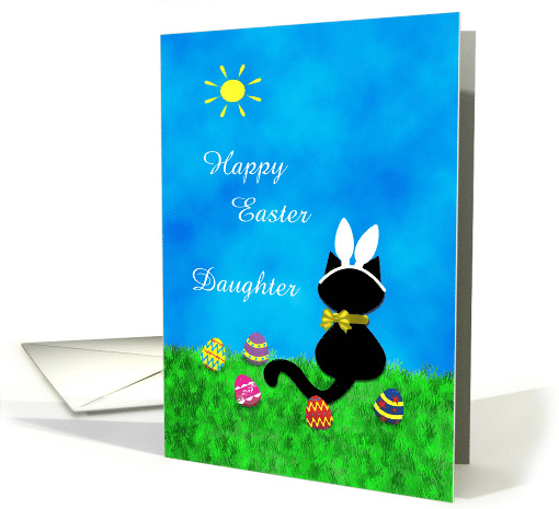 Customizable For Daughter - Cute Black Cat Happy Easter card (1175188)