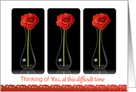 Thinking of You, Bereaved- Orange Flowers in Vases card