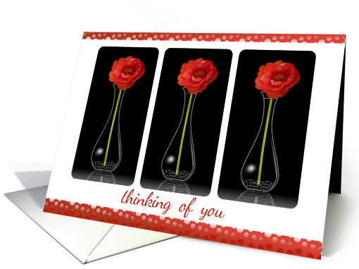 Thinking of You, Cancer Patient- Orange Flowers in Vases card
