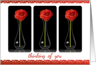 Thinking of You, Cancer Patient- Orange Flowers in Vases card