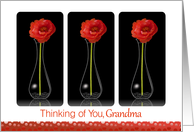 Thinking of You, Grandma- Orange Flowers in Vases card