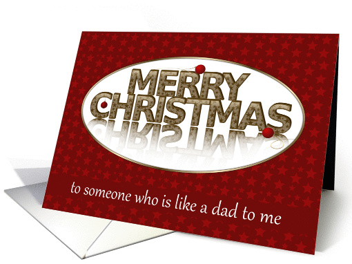 Merry Christmas, Like a Dad to Me, Red and Gold card (1104464)