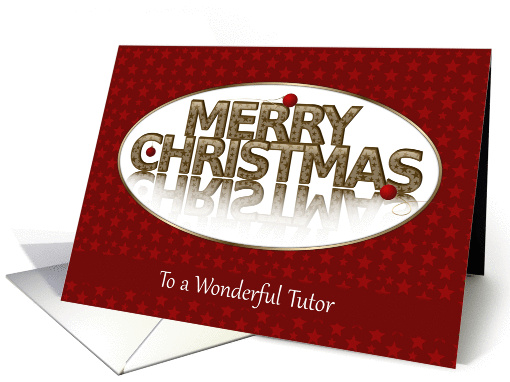 Merry Christmas, Tutor, Red and Gold card (1106896)