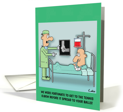 Funny Tennis Elbow Get Well Soon Greeting card (1488708)