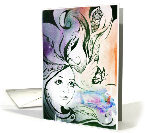 Butterfly Girl card (944683)